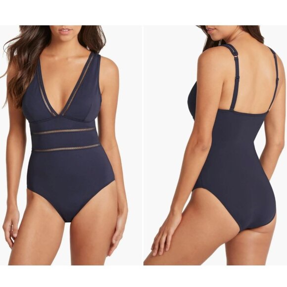 Sea Level Swim Spliced Plunge One Piece Night Sky 4 - Picture 1 of 5